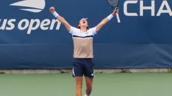 Ignacio Buse y su festejo tras llegar al cuadro principal del US Open 2025.