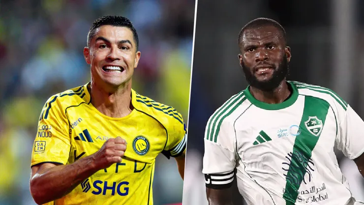 Cristiano Ronaldo y Franck Kessié, figuras de Al Nassr y Al Ahli.