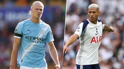 Erling Haaland y Richarlison, delanteros de Manchester City y Tottenham.
