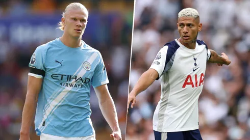 Erling Haaland y Richarlison, delanteros de Manchester City y Tottenham.