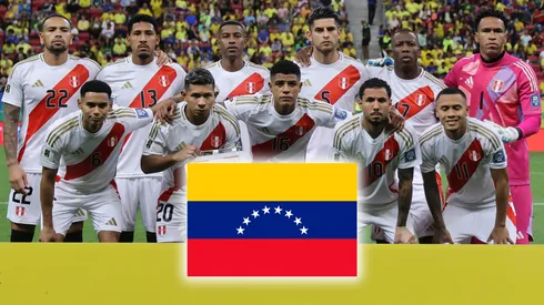 Selección Peruana y bandera de Venezuela.
