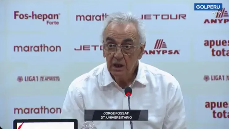 Jorge Fossati en conferencia de prensa de hoy.