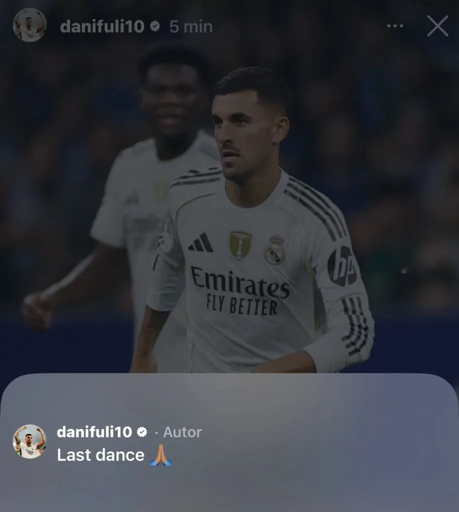 Dani Ceballos y su mensaje de despedida: “Last dance” (Instagram @danifuli10).
