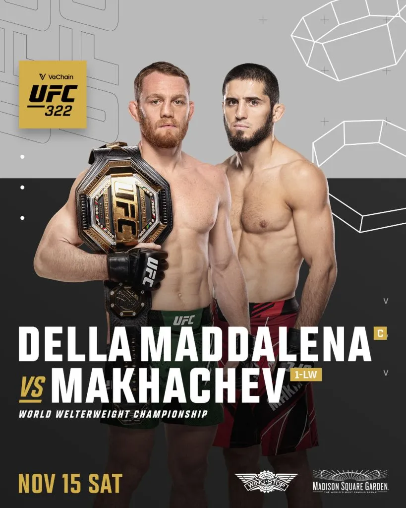 Uno de los combates del año para el UFC 322 (Oficial).