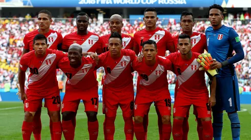 La Selección Peruana, en una de sus presentaciones en su último Mundial, Rusia 2018.