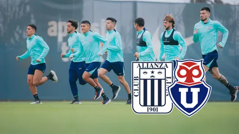 Jugadores Alianza Lima entrenando.