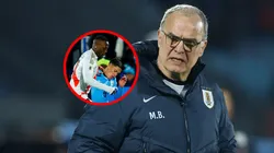 Marcelo Bielsa en el Perú vs. Uruguay.