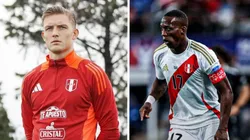 Oliver Sonne vs. Luis Advíncula con camiseta de Perú.