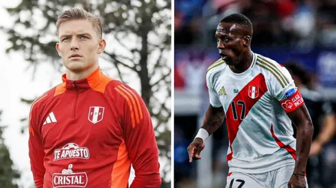 Oliver Sonne vs. Luis Advíncula con camiseta de Perú.