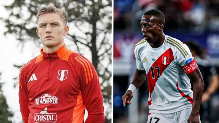 Oliver Sonne vs. Luis Advíncula con camiseta de Perú.