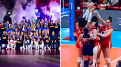 Selección Italiana y Peruana de Vóley.