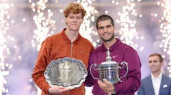 Carlos Alcaraz y Jannik Sinner en el US Open 2025.