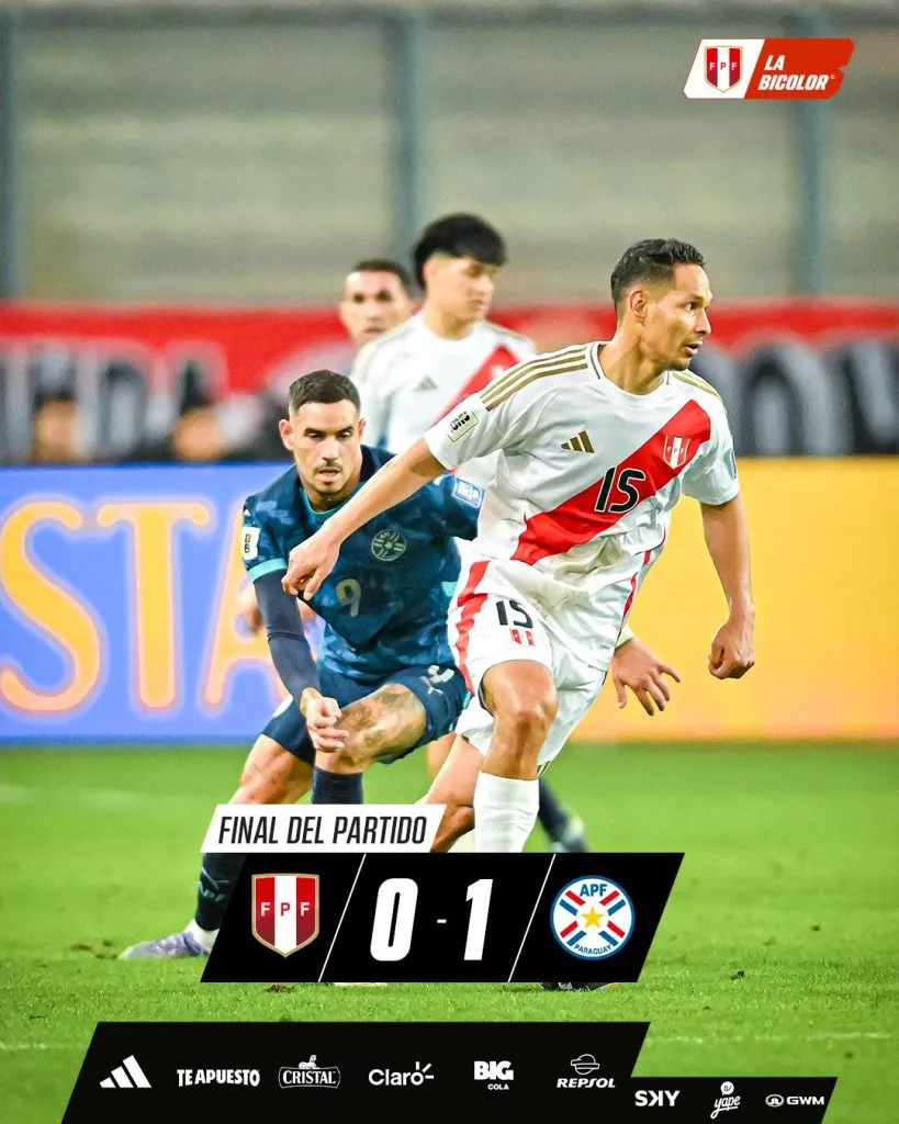 Perú 0-1 Paraguay (Foto: Selección Peruana).