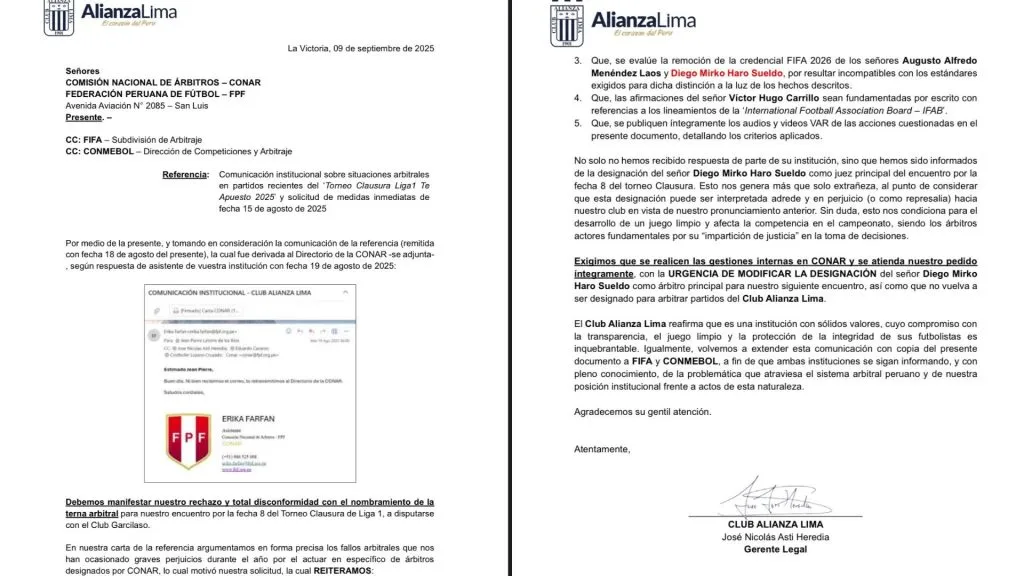 Fuente: Alianza Lima