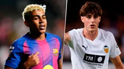Lamine Yamal y Javi Guerra, figuras de Barcelona y Valencia, respectivamente.