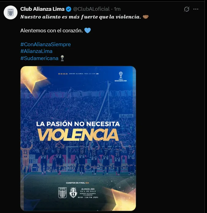 Fuente: Alianza Lima