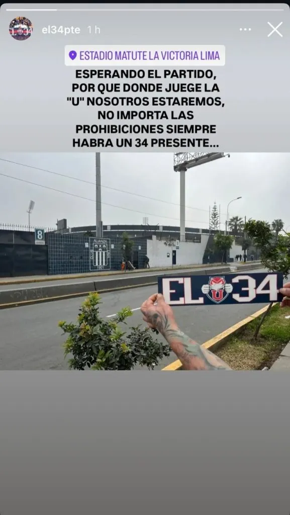 Mensaje antes del Alianza Lima y la Universidad de Chile. (Foto: Instagram).