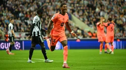 El festejo de Marcus Rashford por sus goles al Newcastle.