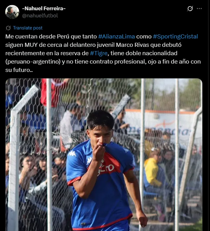 Fuente: @nahuelfutbol