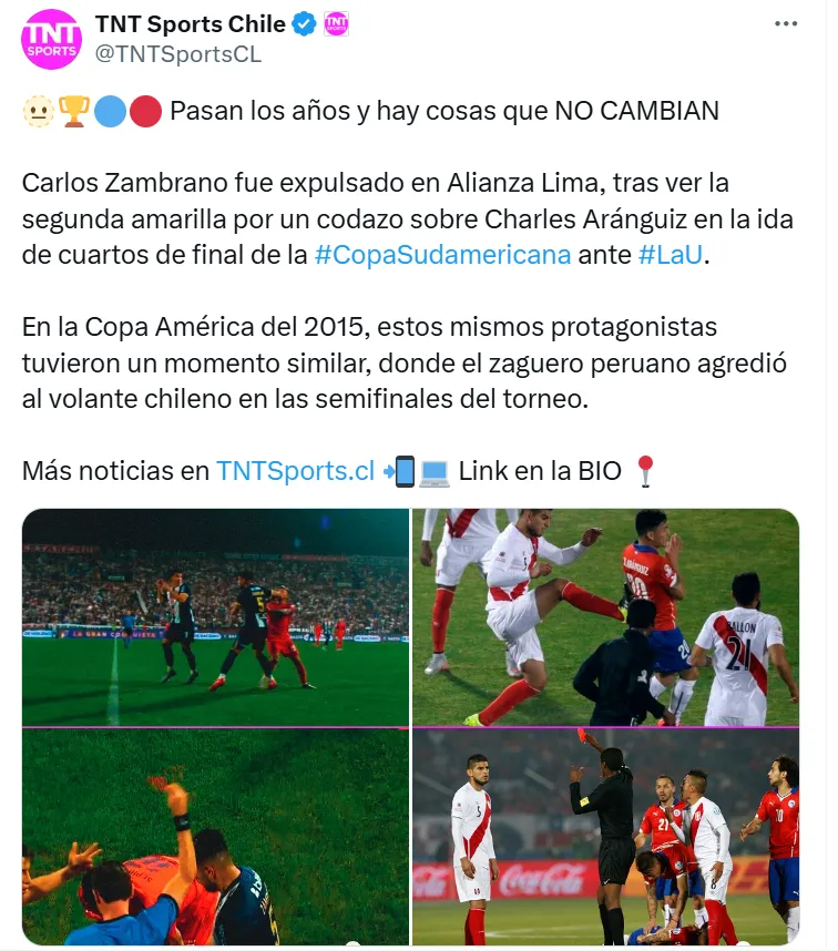 TNT Sports le dedicó una publicación a Carlos Zambrano. (Foto: Producción Bolavip)