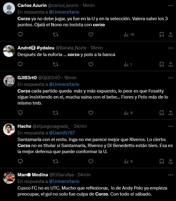 Hinchas molestos con Aldo Corzo (Foto: X).