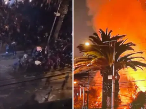 No aprenden: banderazo de la U de Chile acaba con incidentes e incendio en el hotel de concentración