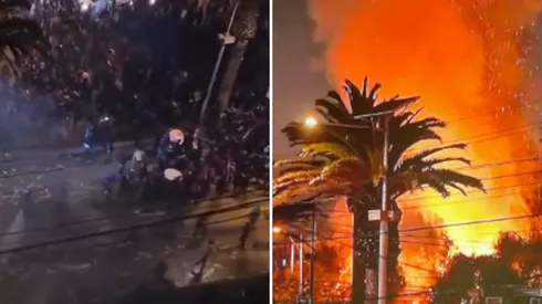 Incidentes en el banderazo de la Universidad de Chile.