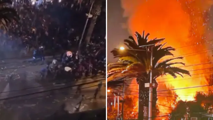 Incidentes en el banderazo de la Universidad de Chile.