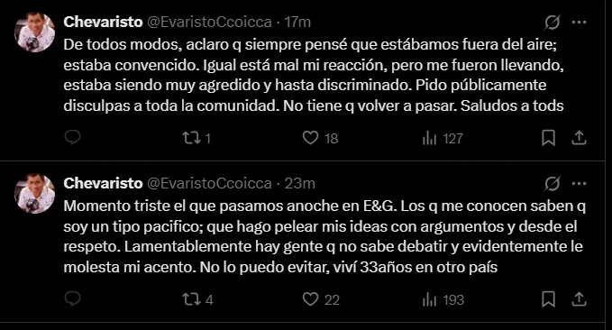 Fuente: @EvaristoCcoicca