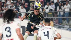 El cabezazo de Facundo Callejo para el gol ante Universitario.