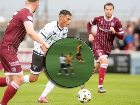 Jefferson Cáceres fue expulsado en Escocia después de agredir a rival con un cabezazo