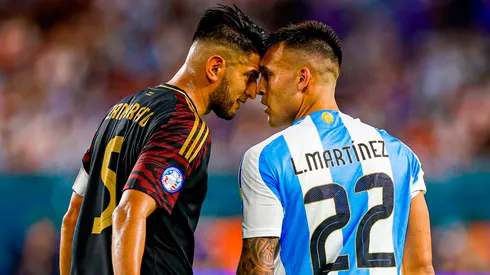 Carlos Zambrano vs. Lautaro Martínez en el Perú vs. Argentina.