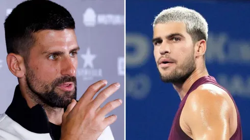 Novak Djokovic y Carlos Alcaraz enfrentados.