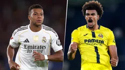Kylian Mbappé y Renato Veiga, figuras de Real Madrid y Villarreal.