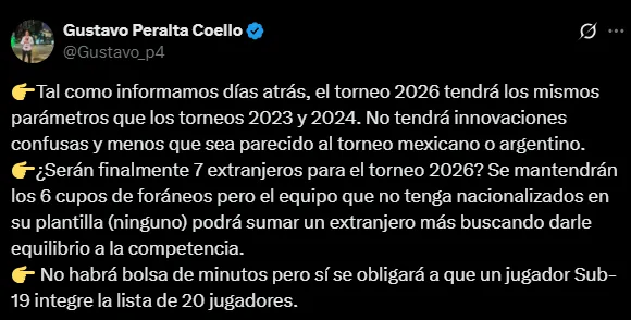 Así se jugará la Liga 1 2026 (Foto: X).