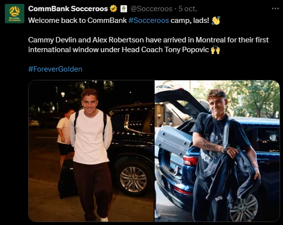 Alexander Robertson llegando a la convocatoria de Australia.