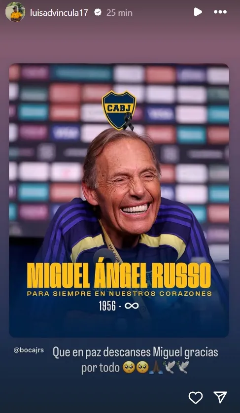 Luis Advíncula se despidió de Miguel Ángel Russo. (Foto: Instagram Luis Advíncula)