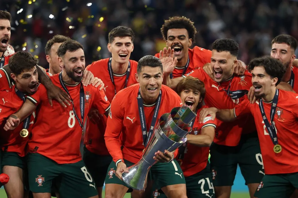 Cristiano Ronaldo celebrando con Portugal (Foto: Getty).