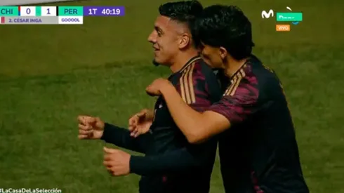 César Inga celebrando ante Chile.