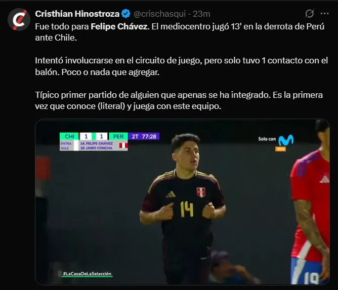 Fuente: @crischasqui