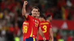Mikel Oyarzábal celebra uno de los goles de España ante Georgia.