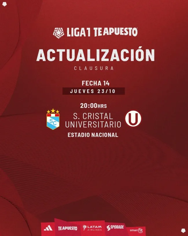 Sporting Cristal vs. Universitario está confirmado. (Foto: X).
