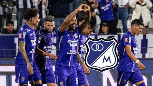 Jugadores de Alianza Lima celebrando ayer en Matute.