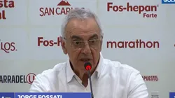 Jorge Fossati en conferencia de prensa.