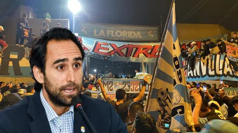 Joel Raffo y detrás hinchas de Sporting Cristal.