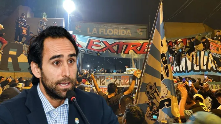 Joel Raffo y detrás hinchas de Sporting Cristal.