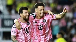 El abrazo entre Messi y Tadeo Allende, los goleadores de Inter Miami ante Nashville SC.