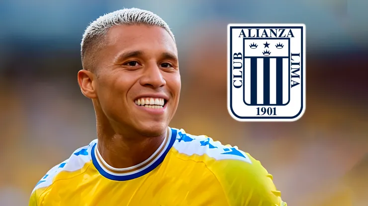 Darwin Machís y el escudo de Alianza Lima.
