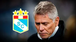 Paulo Autuori y el escudo de Sporting Cristal.