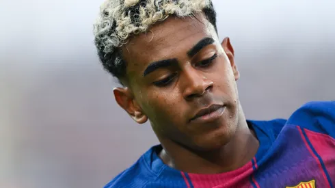 Primer plano de Lamine Yamal del Barcelona.